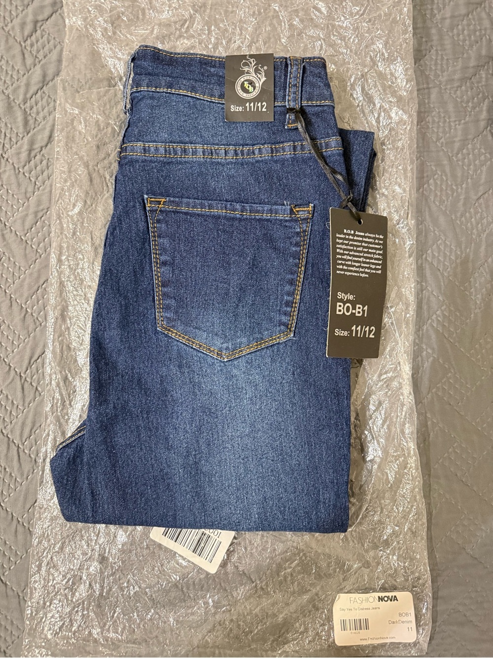 Fashion Nova Dark Denim Distressed Jeans